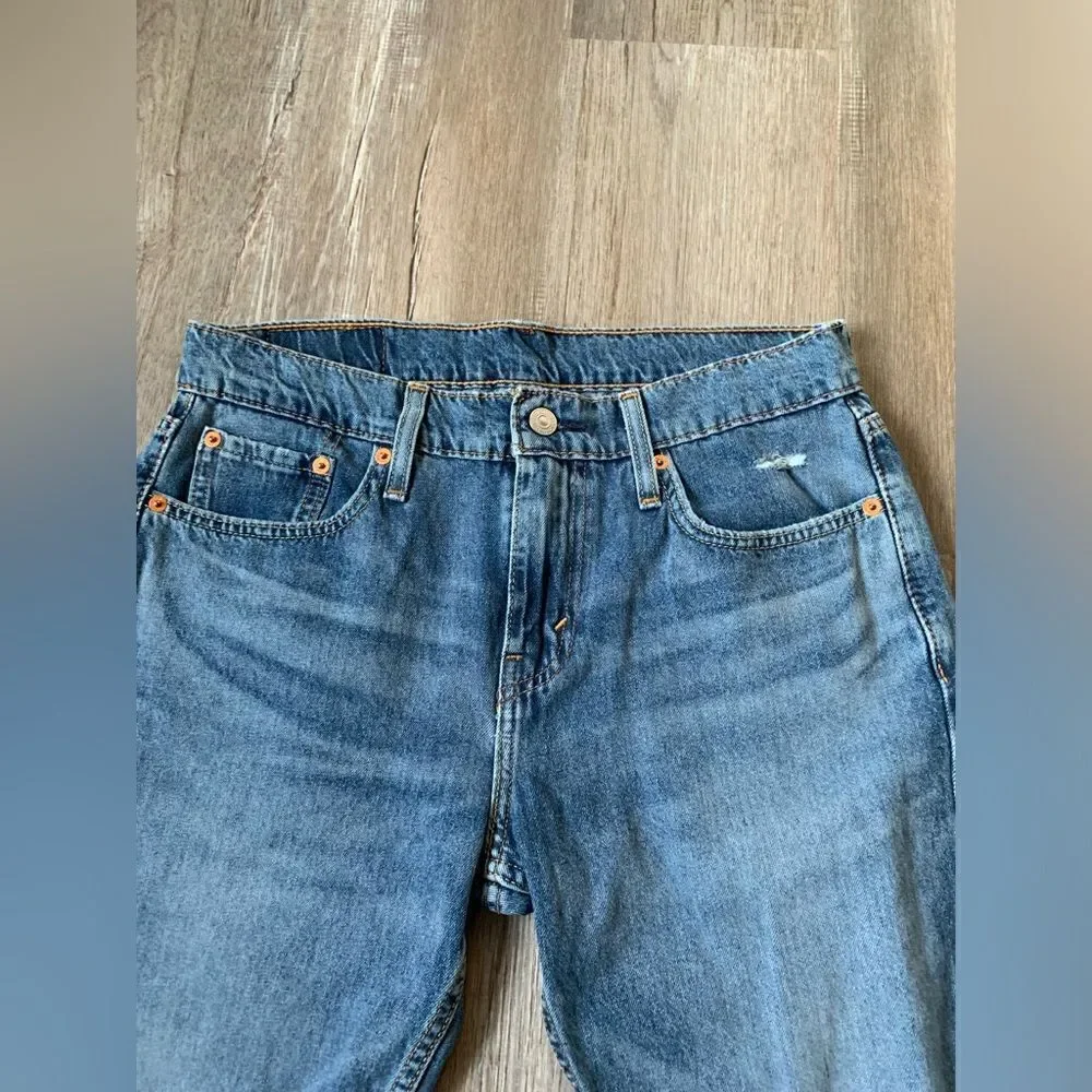 Levi’s 502 Denim Jeans men’s Jeans Straight Leg Distressed Ripped Blue Size 30